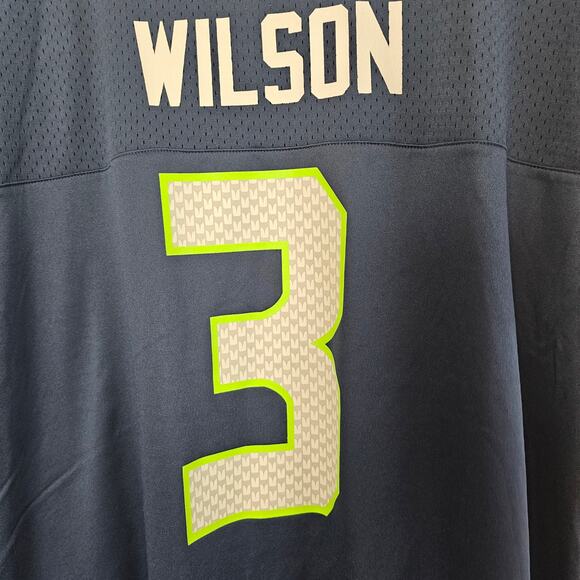 NFL Seattle Seahawks Jersey Women Sz 2XL Wilson 3 Blue Lace Up Football Game Day - Picture 8 of 9